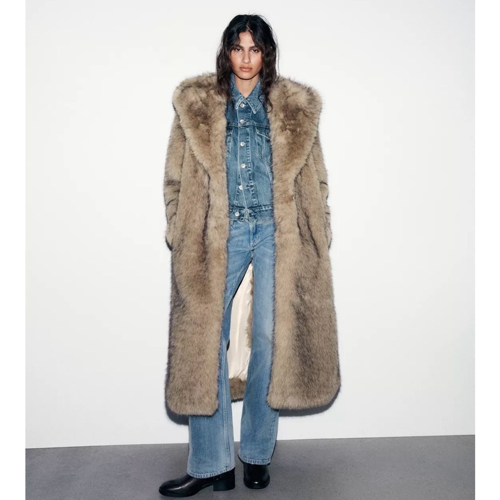 Zara Faux Fur Maxi Coat